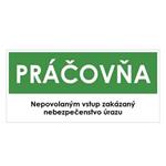 Práčovňa, zelená, samolepka 190x90mm
