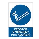 PROSTOR VYHRAZENÝ PRO KOUŘENÍ, plast 1 mm, A5