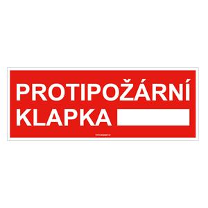 Protipožární klapka - bezpečnostní tabulka, samolepka 210x80 mm