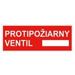 Protipožiarny ventil - bezpečnostná tabuľka, plast 2 mm 210x80 mm