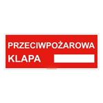 Przeciwpożarowa klapa - znak, naklejka 210x80 mm