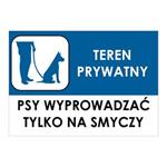 PSY WYPROWADZAĆ TYLKO NA SMYCZY, naklejka 210x148 mm