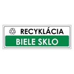 Recyklácia-Biele sklo, samolepka 290x100mm