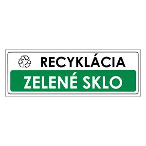 Recyklácia-Zelené sklo,plast 1mm,290x100mm