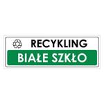 RECYKLING - BIAŁE SZKŁO, naklejka 290x100 mm