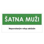 ŠATNA MUŽI, zelená, plast 1 mm 190x90 mm