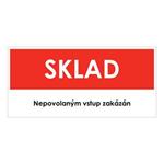 SKLAD, červená, plast 1 mm 190x90 mm