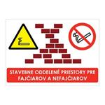 Stavebne oddelené priestory pre fajčiarov a nefajčiarov,plast 2mm,297x210mm