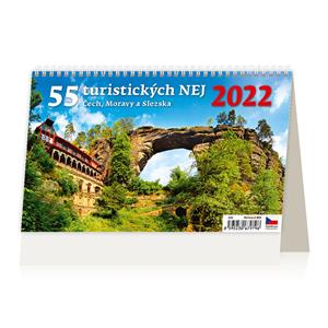 Stolní kalendář 2022 - 55 turistických nej Čech, Moravy a Slezska