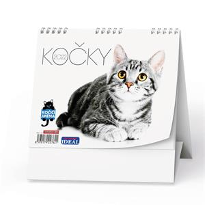 Stolní kalendář 2022 IDEÁL - Kočky /s kočičími jmény