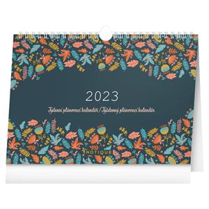 Stolní kalendář 2023 Týdenní plánovací Květy s háčkem