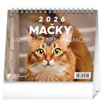 Stolní kalendář 2026 Mačky - s menami mačiek