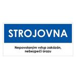 STROJOVNA, modrá, plast 1 mm 190x90 mm