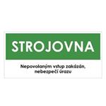 STROJOVNA, zelená, plast 2 mm 190x90 mm