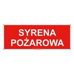 Syrena pożarowa - znak z dziurkami, płyta PVC 2 mm 210x80 mm