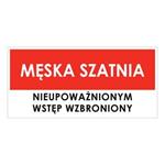 SZATNIA MĘSKA, płyta PVC 1 mm 190x90 mm