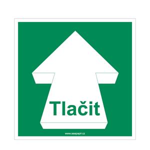 Tlačit - bezpečnostní tabulka s dírkami, plast 2 mm 200x200 mm