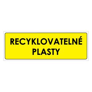 TŘÍDĚNÝ ODPAD - RECYKLOVATELNÉ PLASTY, plast 1 mm 290x100 mm