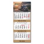 Tříměsíční kalendář Trio Kraft skládaný český 2027 - šedý