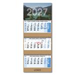 Tříměsíční kalendář Trio Kraft skládaný český se spirálou 2027 - modrý