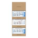 Tříměsíční kalendář Trio Kraft skládaný český se spirálou 2027 - modrý