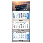 Tříměsíční kalendář Trio skládaný český 2027 - modrý