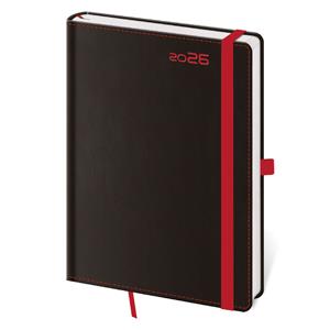 Týdenní diář B6 2026 Black Red