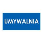 UMYWALNIA, niebieski - naklejka 190x90 mm