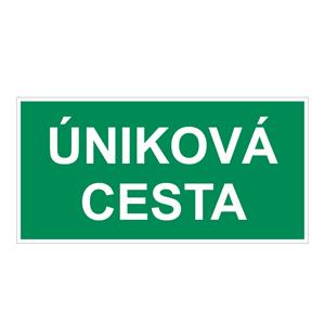 Úniková cesta - bezpečnostná tabuľka, plast 1 mm 300x150 mm