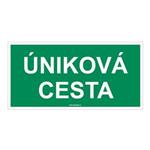 Úniková cesta - bezpečnostní tabulka, plast 2 mm 300x150 mm