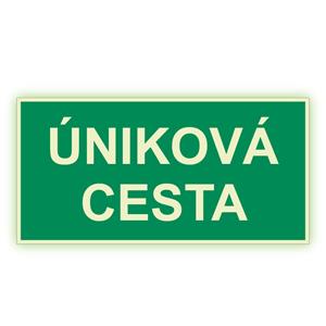 Úniková cesta - fotoluminiscenčná tabuľka, plast 1 mm 300x150 mm