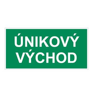 Únikový východ - bezpečnostná tabuľka, samolepka 200x100 mm