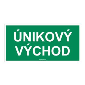 Únikový východ - bezpečnostní tabulka, plast 2 mm 300x150 mm