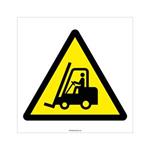 UWAGA! URZĄDZENIA DO TRANSPORTU POZIOMEGO - SYMBOL, płyta PVC 1 mm 210x210 mm