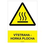 VÝSTRAHA - HORKÁ PLOCHA - bezpečnostní tabulka, plast A4, 0,5 mm