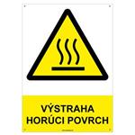 Výstraha! Horúci povrch - bezpečnostná tabuľka s dierkami, plast 2 mm - A4