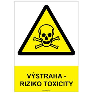 VÝSTRAHA - RIZIKO TOXICITY - bezpečnostní tabulka, plast A4, 0,5 mm