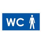 WC MUŽI, modrá, plast 1 mm 190x90 mm