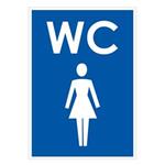 WC ŽENY, modrá, plast 1 mm 105x148 mm