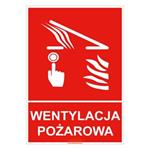 Wentylacja pożarowa - znak, płyta PVC 1 mm 148x210 mm