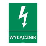 WYŁĄCZNIK, naklejka 210x297 mm