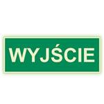 Wyjście - fotoluminescencyjny znak, płyta PVC 1 mm 200x75 mm