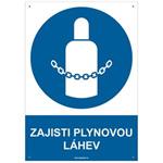 ZAJISTI PLYNOVOU LÁHEV - bezpečnostní tabulka s dírkami, plast A4, 2 mm