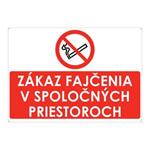 Zákaz fajčenia v spoločných priestoroch, plast 2mm s dierkami-210x148mm