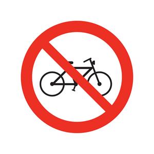 Zákaz jízdy na kole - SYMBOL, samolepka 100x100