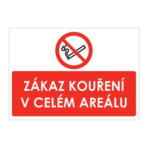Zákaz kouření v celém areálu, samolepka a4