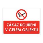 Zákaz kouření v celém objektu, samolepka a4
