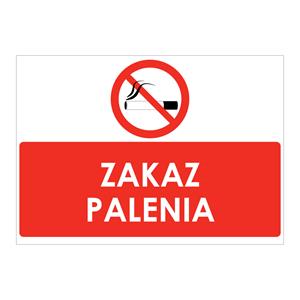 ZAKAZ PALENIA, płyta PVC 1 mm, 210x148 mm