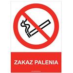 ZAKAZ PALENIA - znak BHP, naklejka A4