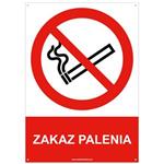 ZAKAZ PALENIA - znak BHP z dziurkami, płyta PVC A4, 2 mm